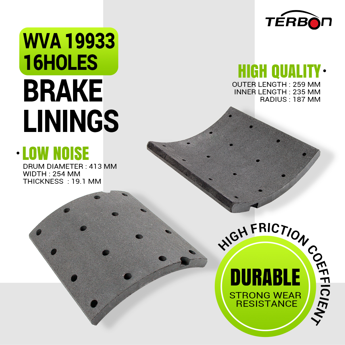 WVA 19933 Brake Linings